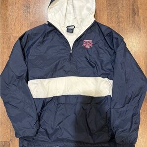 Texas A&M Navy and White Pullover Windbreaker Charles river large